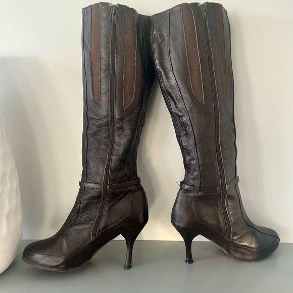 Rare! Shane and Shawn Boardroom Rockstars leather knee brown boot size 7 - Picture 3 of 16